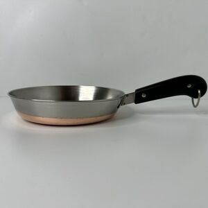 1801 Revere Ware Copper Clad 8" Skillet Saute Frying Pan Stainless Steel NO LID